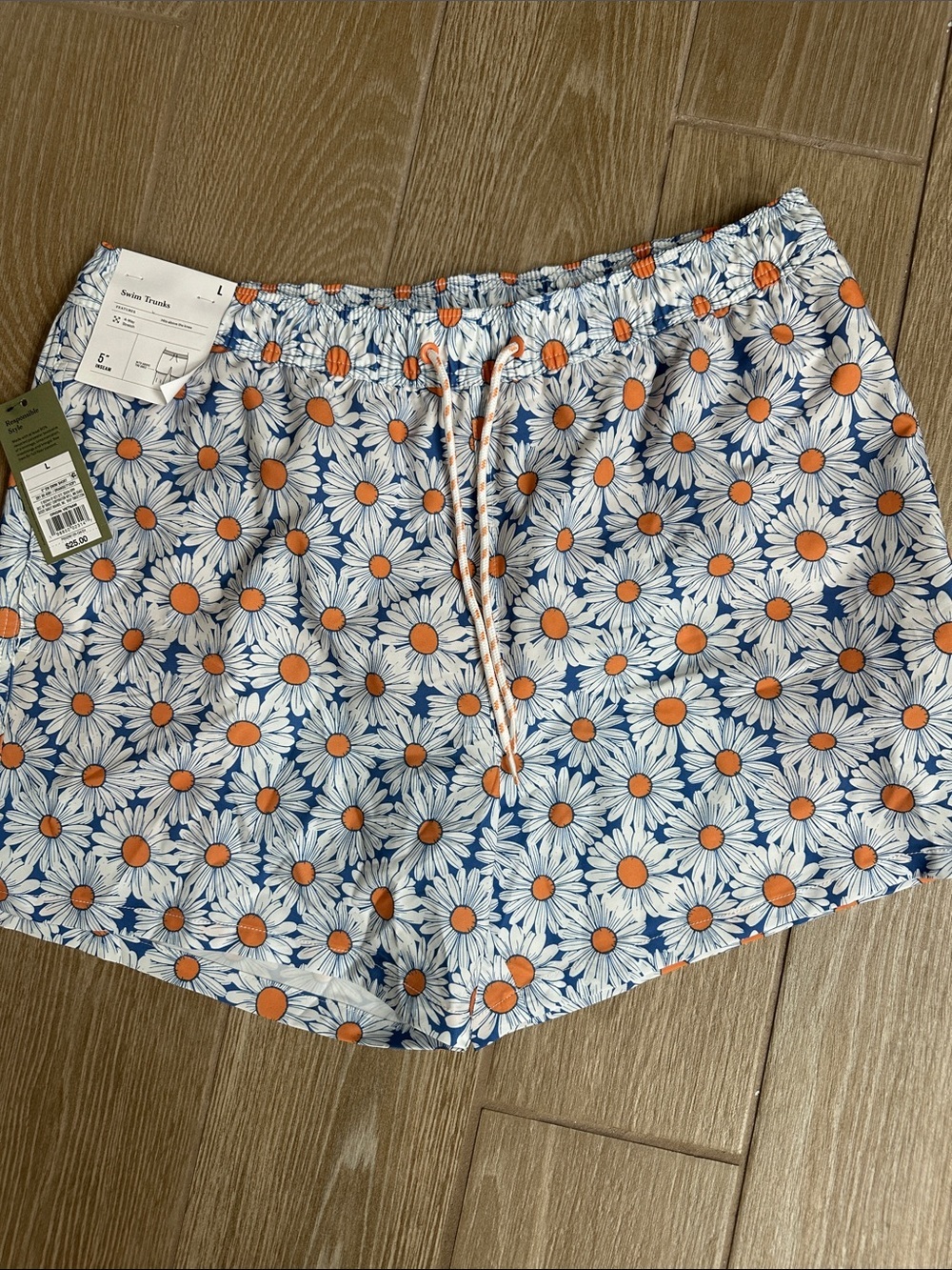 Goodfellow Daisy Print Swim Trunks NWT